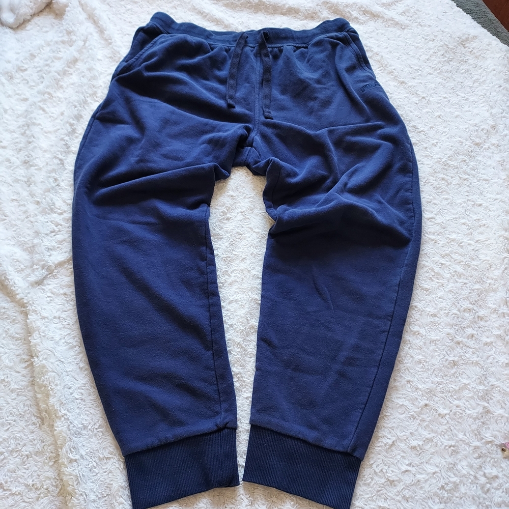 Fila Men's Thick Navy Blue Joggers Loungewear Activewear Workout Gym Large